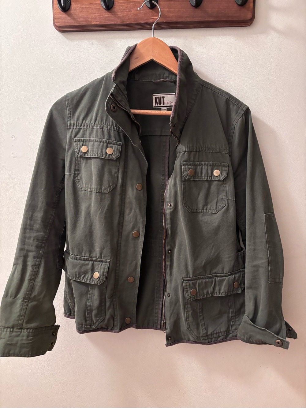 Kut from the Kloth Olive Green Utility Cargo Jacket